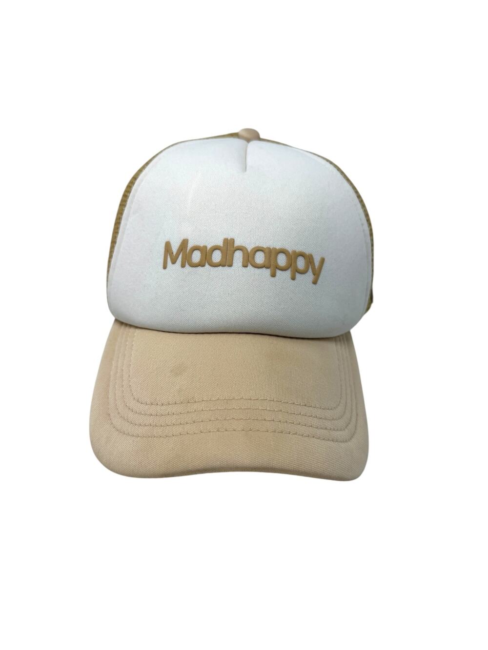 Madhappy Classics Foam Trucker Hat Logo Snapback Cream Tan Beige One Size